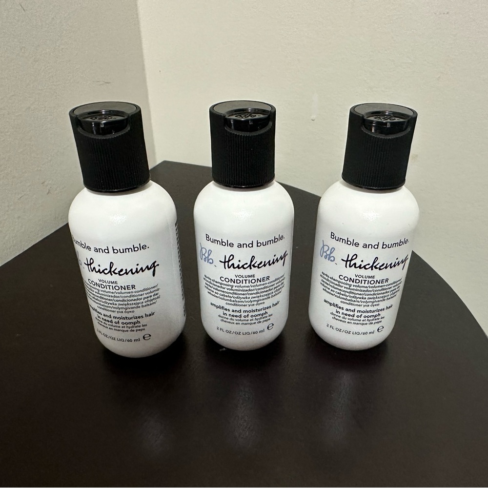 NEW 3x60ml TRAVEL SIZE BUMBLE AND BUMBLE THICKENING CONDITIONER